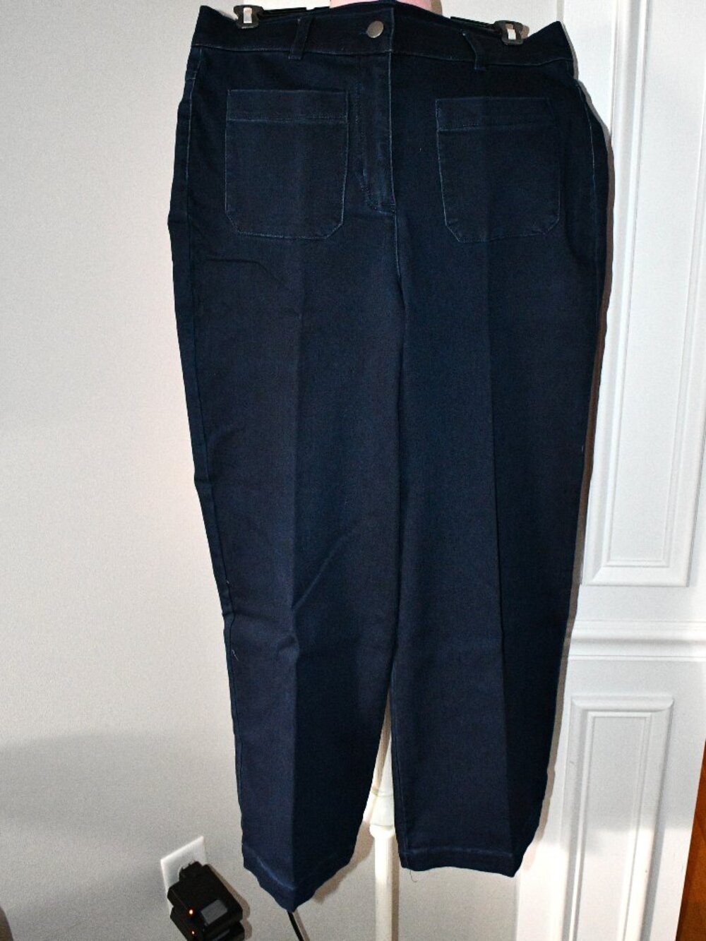 Ruby Rd. Soft Terry Wide Leg Relaxed Ankle Denim Jeans DK Indigo Size: 8 #83111